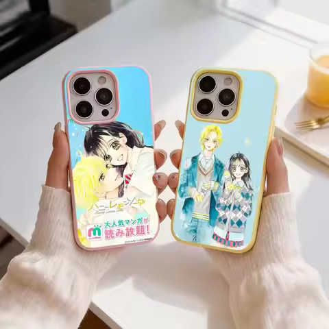 Anime H-Honey Lemon Soda Phone Case 2-in-1 Detachable Clear Phone Case with Card Holder for iPhone 1