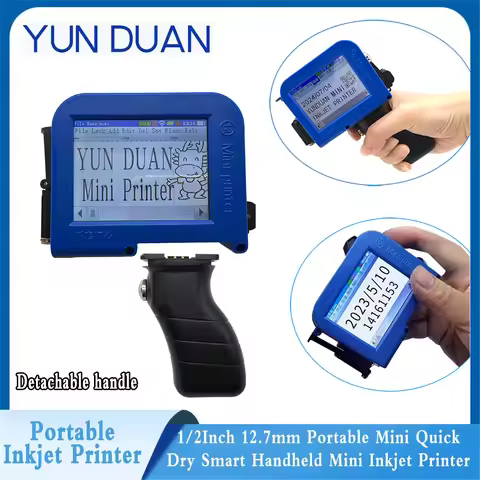 1/2Inch 12.7mm Portable Mini Quick Dry Smart Handheld Mini Inkjet With Handle Printing Height Can Pr
