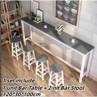 In Stock#Bar Table Set (1 TABLE + 2 BAR STOOLS) Dining Table Kitchen Bar Meja Makan Dining Table Cof