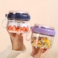 Summer Salad Cup Oatmeal Cup Portable Student Breakfast Cup Yogurt Cup with Lid Spoon Portable High-