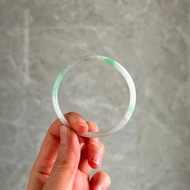 天然翡翠 緬甸 A玉 玉鐲 • 白底青幼條福鐲C