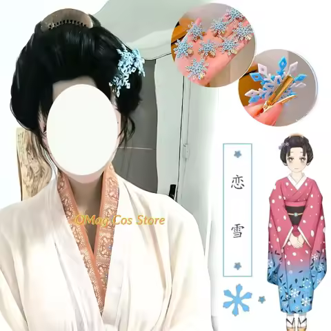 Halloween koyuki Cosplay Decors Snowflake Hair Clip Ornaments Comb Koyuki Soyama Hakuji Wife Women B