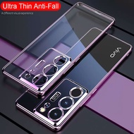 For Vivo Y 17S Y17S Vivo Y17S Y27S 2023 Phone Casing Luxury Electroplating Transparent Full Coverage Camera Shockproof Soft Silicone TPU Phone Case Protective Back Cover