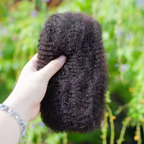 Natural 1B# Bulk Hair for Braiding 30/50g Afro Kinky Curly Remy Human Hair Extensions No Wefts for M