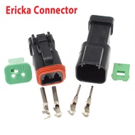1set black 2 pin Male Female Amphenol Deutsch DT Series Enhanced Seal Waterproof Electrical Wire aut