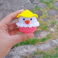 GANTUNGAN Egg keychain | Amigurumi Egg Keychain | Keychain | Doll | Amigurumi