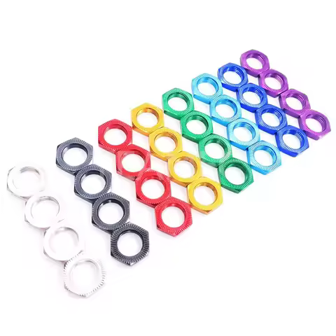 4PCS Alloy 17mm Wheel Hex Nuts Mount Thread 1.0mm For 1/7 1/8 RC RC Buggy Trucks Car ARRMA 6S Mojave