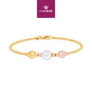 HABIB Oro Italia 916 Yellow, White and Rose Gold Bangle GB93231024-TI (22K Gold)
