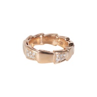 Bvlgari Rose Gold and Diamond Serpenti Viper Band Ring
