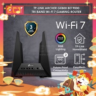 TP-Link Archer GE800 BE19000 Tri-Band Wi-Fi 7 Gaming Router with RGB Lighting and Game-Style Design