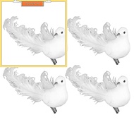 YOSHOP⭐4 Pack of Artificial Doves Foam Doves Peace Doves for Wedding Decorative