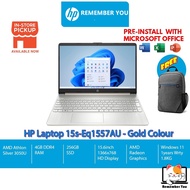 HP 15s-Eq1557AU Gold / 15s-Eq1558AU Silver Laptop (AMD Athlon-3050U 4GB 256GB SSD AMD Radeon 15.6" H