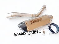 ท่อสลิปออน Demon gr200r Slip On GPX Demon Gr200R +อาคาโพวิค 14นิ้ว เงินปากเคฟล่า