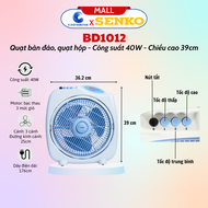 Quạt Bàn Đảo 3 Tấc Senko BD1012 Cao Cấp - Công Suất 40w - Hàng Chính Hãng - Bảo Hành 24 Tháng