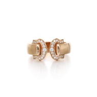 Cartier Vintage Rose Gold and Diamond Boucle C Ring