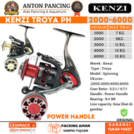 Reel Pancing Kenzi Troya 3000 4000 6000 Power Handle 9+1 Ball Bearing Metal Stand