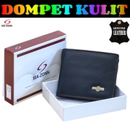 SEAZONN 100% ORIGINAL DOMPET KULIT LEMBU ZIP  & CLIP DOMPET LELAKI GENIUNE COW LEATHER SHORT ZIPPER 