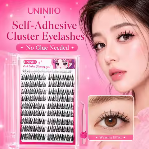 Self-Adhesive Cluster False Eyelashes Glue Free Natural Lashes Fake Lashes Reusable No Need Glue Las