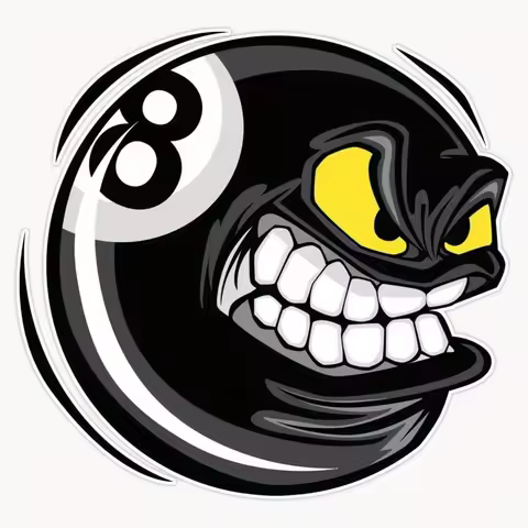 No. 8 Ball Style Billiards Vinyl Waterproof Car Motorcycle Stickers Moto Helmet Decoration Decals Ca