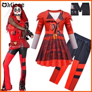 Kids Cosplay Costume Movie Descendants 4 Red The Rise of Red Chloe Dress Pants Girls Halloween Birth