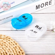 Flym 2 Grids Waterproof Pill Organizer Portable Oval Pill Box Pill Container Daily AM&PM Containers 