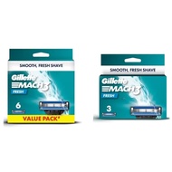 Gillette Mach 3 Fresh Cartridges 6's / Gillette March 3 Fresh Cartridges 3's