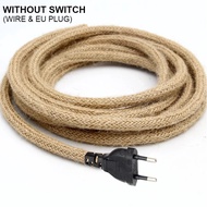 EU Plug Twisted Rope Power Cord 2M/3M Industrial Lamp Base E27 Socket Vintage Pendant Light Cord Fix