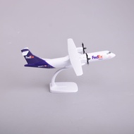 1: 100 Federal Express ATR72 FEDEX Airplane Model with Landing Rack Propeller