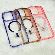 Mobest Case Clear Back Magnetic Color Edge Charging For Model i17 17pro 17promax