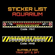 ⚠️STICKER LIST AKUARIUM TANK 2Ft&3Ft⚠️