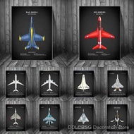 Military Aircraft Fighter Poster - Vintage Plane Canvas Print for Army Enthusiast Bedroom Wall Decor
