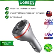 UGREEN Car Charger Lighter Splitter Port Extension USB C Car Adapter Power Outlet 12V / 24V 84W DC 20W PD Power Delivery 18W QC Quick Charge Dual Port Compatible for iPhone 15 Pro 15 Pro Max 13 Mini 12 Samsung Galaxy S21 S20 Google Pixel Android