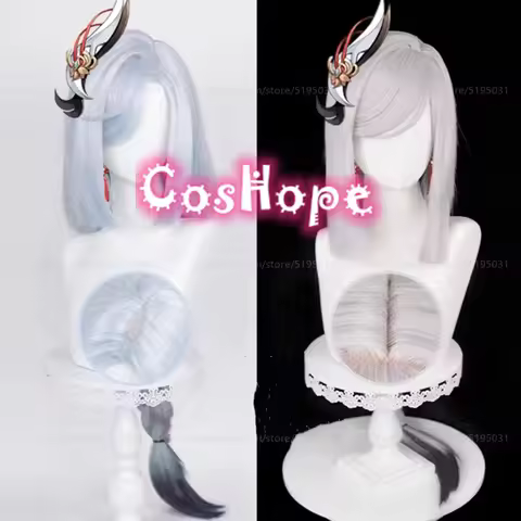 Shenhe Cosplay Wig Pre Braided 95cm Dyeing Light Blue Wig Cosplay Anime Cosplay Wig Heat Resistant S