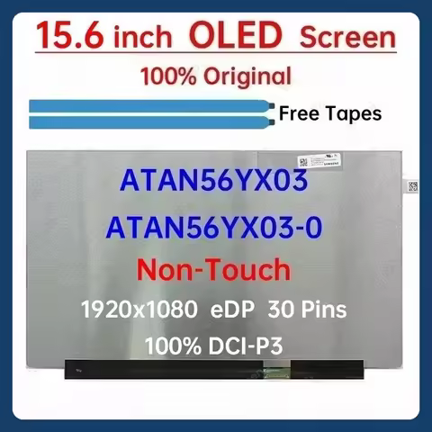 15.6" Laptop OLED LCD Screen ATNA56YX03 ATNA56YX03-0 For ASUS M3500 M5100 M6500 K3500 X1505 Display 
