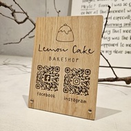 【木語刻緣】客製QR Code立牌 | M Size直式 | 讓掃碼更有溫度 !