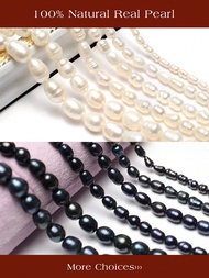 1เส้น มุกน้ำจืดธรรมชาติ เม็ดข้าว เม็ดปลอม สำหรับ DIY ผู้หญิง ผู้ชาย สร้อยคอ กำไล เครื่องประดับ อุปกร