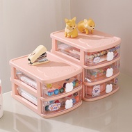 2/3/4/5 Tier Transparent Desktop Storage Rabbit Drawer Desk Organizer Office Home Stationery Storage Box Meja 桌面收納盒抽屜式