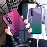 Vivo V15 Pro Y91 Y91i Y93 Y95 Y17 Y91C Luxury Gradient Ultra-Thin Tempered Glass Back Cover Phone Case