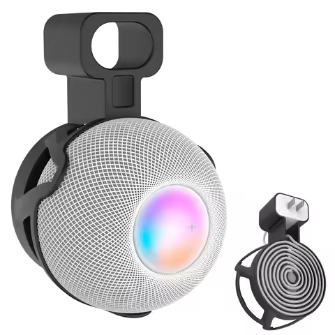 Wall Bracket for Apple HomePod mini with Cable Storage, ABS Hard Case Speaker Wall Mount Bracket for