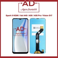 World Agent88 Lcd For Tecno Spark 8 KG6K - Itel A49 - A58 - A58 Pro - Vision S17
