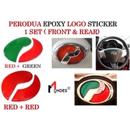 Car Emblem Sticker PERODUA MYVI ATIVA ALZA AXIA BEZZA ARUZ VIVA Front Rear Steering Reflective 3D Ep