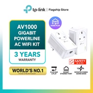 TP-Link Home Plug AV2 MU-MIMO High Speed Gigabit Passthrough Powerline Starter Kit TL-PA7017P AV1000