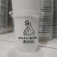 Gelas Sablon Oval 12oz 14oz 8gr Cup Plastik Merk NJI Boba Milkshake