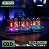 Sunnimix Collectible IN-14 Nixie Clock Transparent Nixie Tube Clock Glowing Handmade for Living Room
