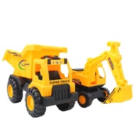 CHILDREN'S TOY DUMP TRUCK EXCAVATOR CAR CONTAINS 2 AK105 CONSTRUCTION CARS