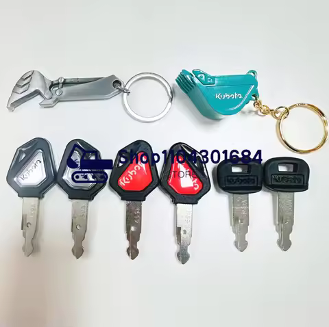 2 Pcs Heavy Equipment 459A Ignition Key for Kubota U15/30/135/155/161/163 Excavator Keychain Key Dig