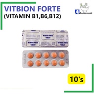 Vitbion Forte 10's Vitamin B1, B6, B12 (Saraf Urat Sakit /Kebas/Tambah Tenaga/Stamina) Neurobion alernative EXP07/2026