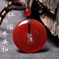 ^ 10 Yuan Mode Chalcedony Safety Buckle Running Rivers Lake Stall Goods Ice Red Agate Pendant Jade J