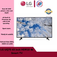 LG [AUTHORISED DEALER+NEW MODEL] UQ70 43" HDR10 4K SMART TV 43UQ7050PSA - LG 2 YEARS WARRANTY MALAYS