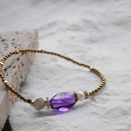 紫水晶 月光石 灰月光 智慧 人緣 天然水晶 水晶 手串 手環